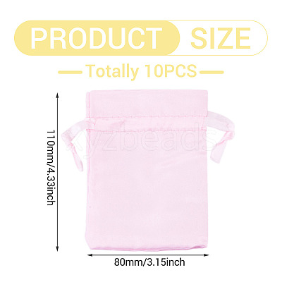 10Pcs Brocade Good Luck Fortune Drawstring Gift Blessing Bags PAAG-TADJ0001-01E-1