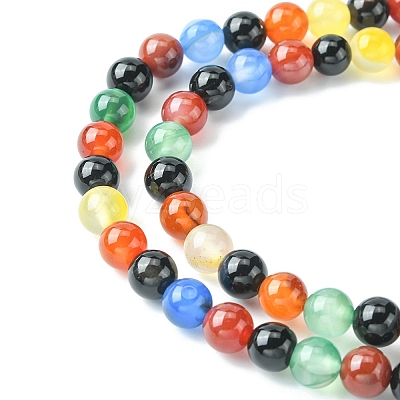 Natural Agate Beads Strands G-YW0001-33A-1