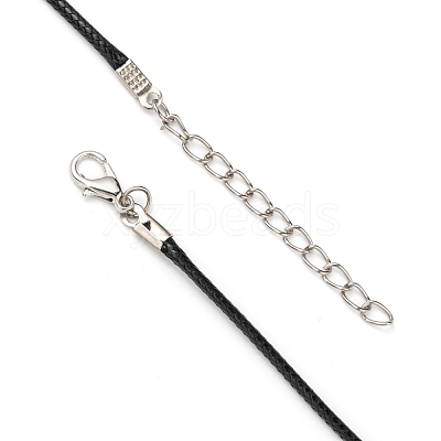 Waxed Cord Necklace Making with Iron Findings NJEW-R229-2.0mm-1