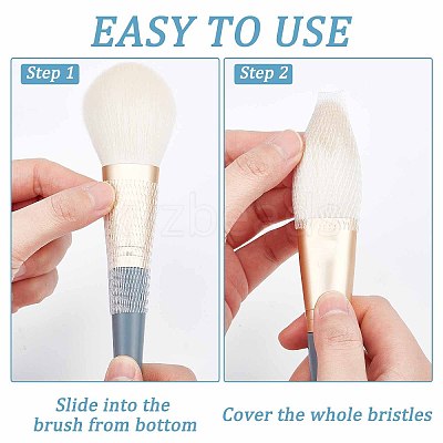 PE Makeup Brush Protector Reusable Expandable Mesh Cover MRMJ-WH0012-51-1