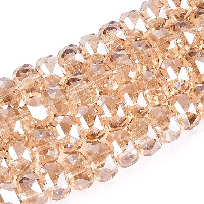 Electroplate Transparent Glass Beads Strands EGLA-N022-04A-D16-1