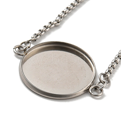 Non-Tarnish 304 Stainless Steel Round Cabochon Setting Bracelets LS-DIY-Z026-01C-1