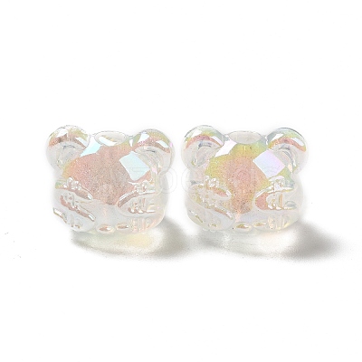 UV Plating Rainbow Iridescent Acrylic Beads PACR-M002-03B-1