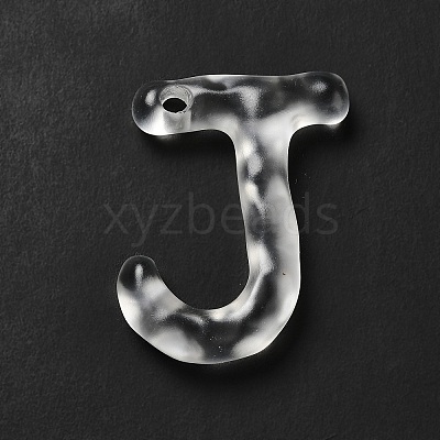 Transparent Resin Alphabet Pendants LS-RESI-C028-02J-1