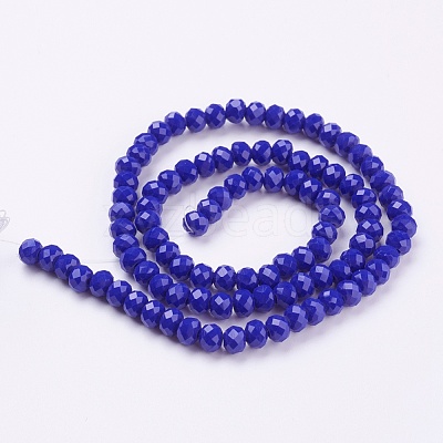 Imitation Jade Glass Bead Strands GLAA-F001-6x4mm-01-1