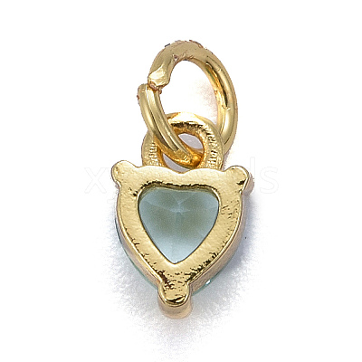 Brass Micro Pave Cubic Zirconia Charms KK-P192-08-G05-1