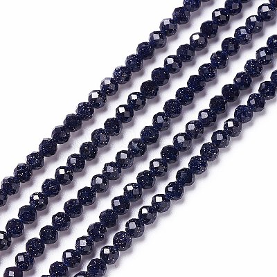 Synthetic Blue Goldstone Beads Strands X-G-L581A-004A-1