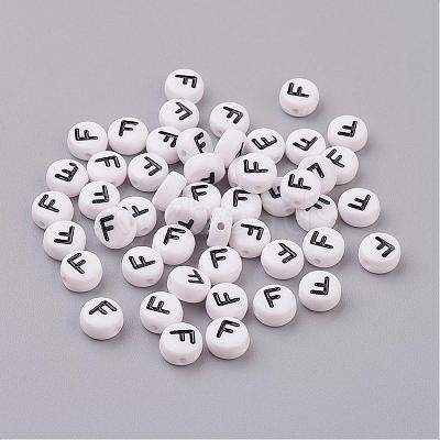 Acrylic Horizontal Hole Letter Beads X-PL37C9070-F-1