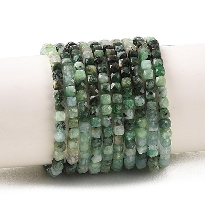 Gradient Color Natural Emerald Beads Strands G-K376-D04-4x4mm-1