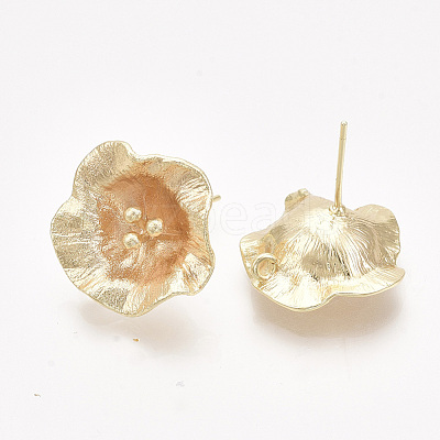 Brass Stud Earring Findings KK-T038-585G-NF-1