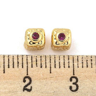 Brass Micro Pave Cubic Zirconia Beads KK-G490-18G-02-1