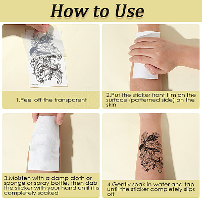 Removable Temporary Water Proof Tattoos Paper Stickers DIY-WH20013-74-1