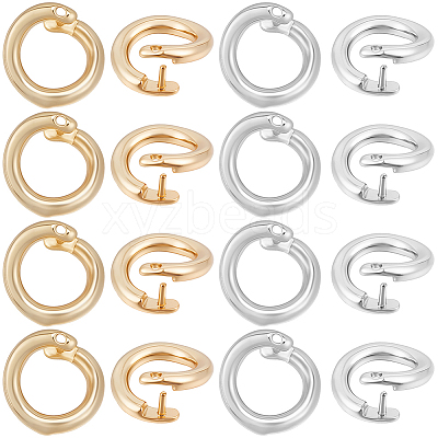 30Pcs 2 Colors Brass Snap Clasps KK-BBC0021-51-1