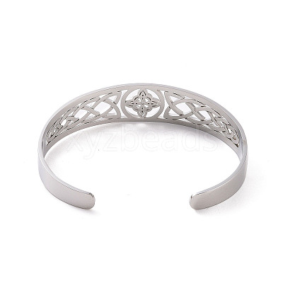 Non-Tarnish 304 Stainless Steel Cuff Bangles BJEW-M234-02P-1