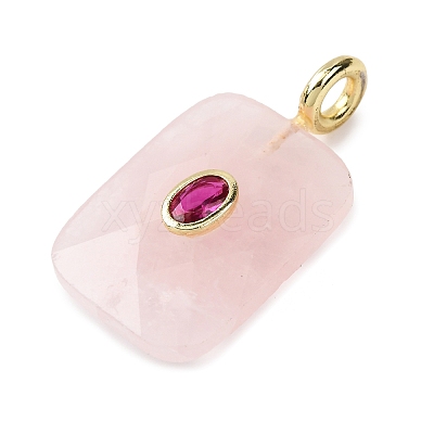 Natural Rose Quartz Faceted Pendants G-B186-01G-06-1