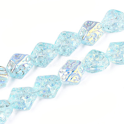 Transparency Electroplate Glass Beads Strands GLAA-T023-41A-06-1
