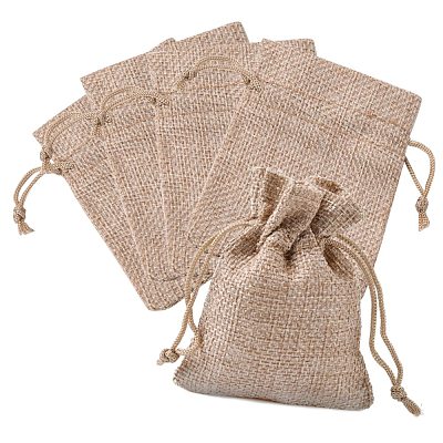 Burlap Packing Pouches Drawstring Bags X-ABAG-Q050-7x9-01-1
