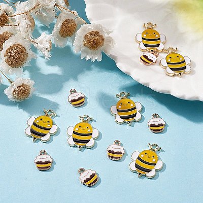 12Pcs 2 Styles Alloy Enamel Pendants ENAM-YW0003-18-1
