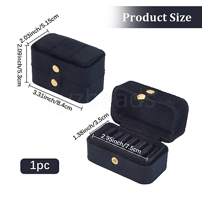 1Pc Mini Rectangle Velvet Ring Storage Boxes with Snap Buttons CON-BBC0001-19-1