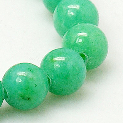 Natural Mashan Jade Round Beads Strands G-D263-6mm-XS19-1