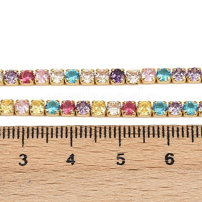 925 Sterling Silver Colorful Cubic Zirconia Chains STER-C016-02B-G01-1