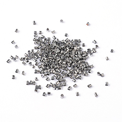 1700pcs 1.5mm Brass Tube Crimp End Beads X-E001-NF-1