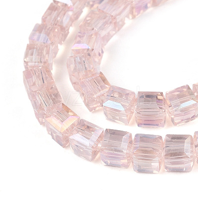 Electroplate Glass Beads Strands EGLA-D018-4x4mm-82-1