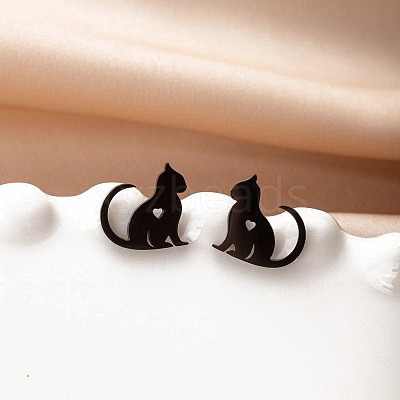 Stainless Steel Small Animal Stud Earrings for Women PW-WG5B49B-28-1