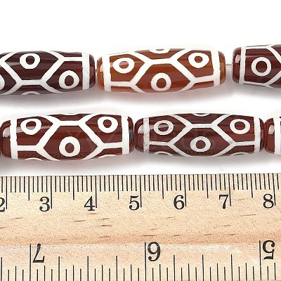 Rice Shape Tibetan Style dZi Beads Strands G-A269-A15-01-1