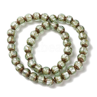 Handmade Gold Sand Lampwork Beads Strands LAMP-P062-01F-1