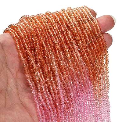 Transparent Painted Glass Beads Strands X1-DGLA-A034-T1mm-A20-1