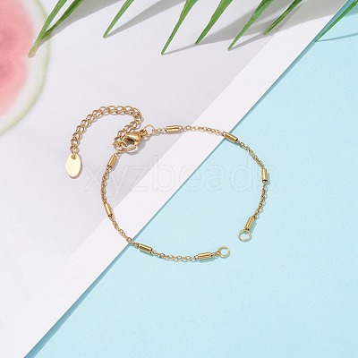 Handmade PVD Vacuum Plating 304 Stainless Steel Bracelet Making AJEW-JB00920-01-1