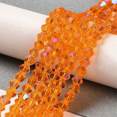 Transparent Electroplate Glass Beads Strands GLAA-F029-2mm-D23-1