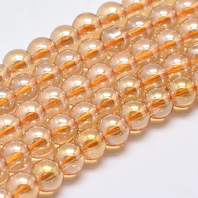Imitate Austrian Crystal Electroplate Glass Round Bead Strands GLAA-F030-8mm-A01-1