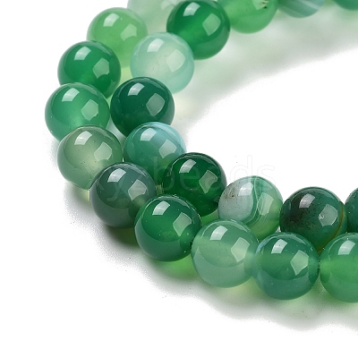 Natural Striped Agate/Banded Agate Beads Strands AGAT-8D-7-1