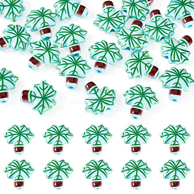 20Pcs Printed Opaque Acrylic Beads OACR-TA0004-73B-1