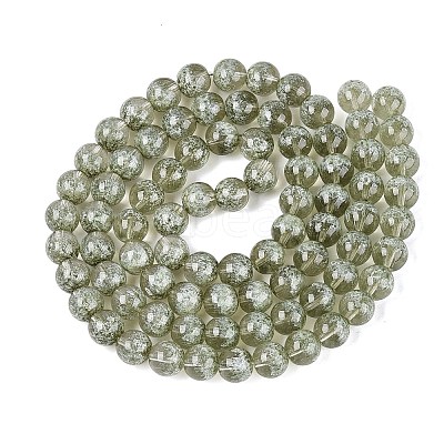 Transparent Half Spray Painted Glass Beads Strands LS-GLAA-Q110-02A-05-1