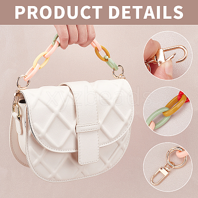 2Pcs Acrylic Curb Chain Bag Strap FIND-WR0004-06-1