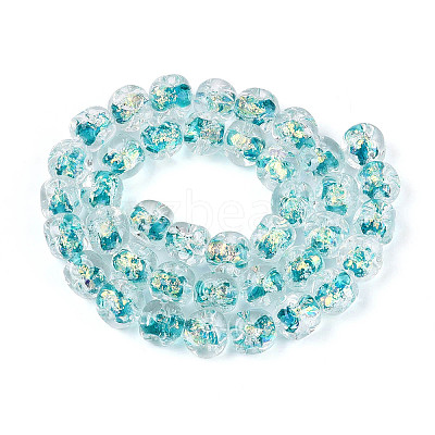Handmade Foil Lampwork Beads Strands FOIL-T008-04C-1