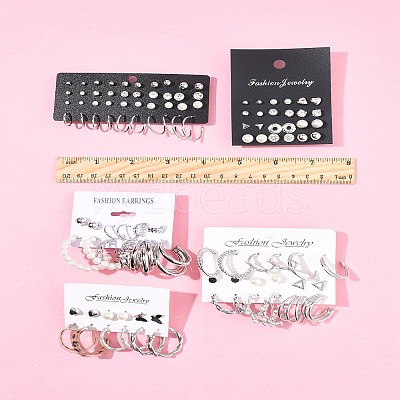 5 Sets 5 Colors Alloy Hoop Earring Sets EJEW-FS0001-23B-1