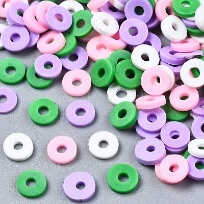 Handmade Polymer Clay Beads Strands CLAY-R089-6mm-T02B-47-1