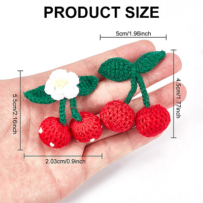 8Pcs 2 Style Cotton Crochet Ornament Accessories DIY-DR0001-08-1