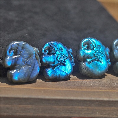 Natural Labradorite Carved Healing Elephant Figurines PW-WG69479-01-1