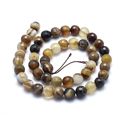 Natural Striped Agate/Banded Agate Beads G-J371-14-8mm-1