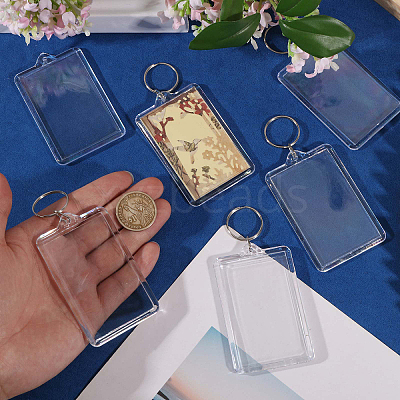 24 Bags Acrylic & Iron Photo Frame Keychains AJEW-GL0003-43-1