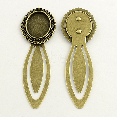 18x25mm Tray Bookmark Cabochon Settings X-PALLOY-S033-32AB-NR-1