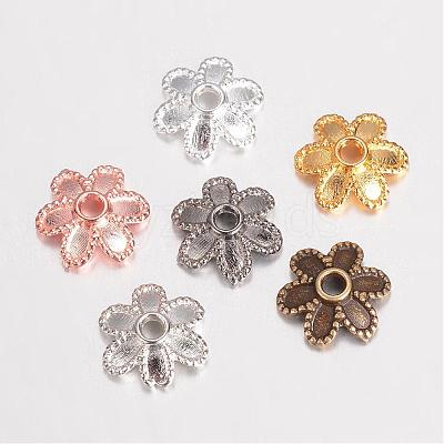 Alloy Bead Caps Enamel Settings PALLOY-D348-04-1