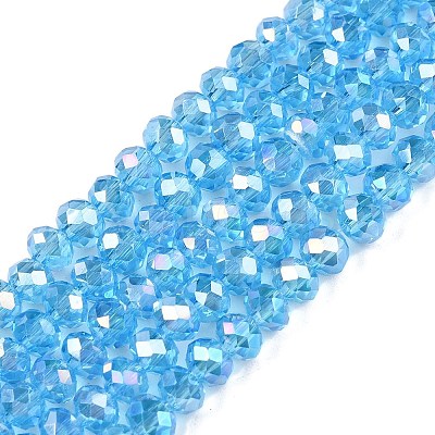 Electroplate Glass Beads Strands EGLA-A044-T4mm-B08-1