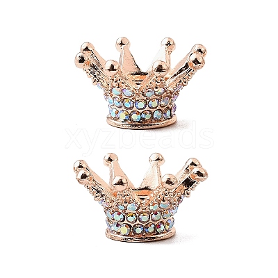 Alloy Rhinestone Crown Beads FIND-NH0001-19RG-1
