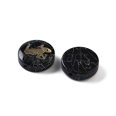 Dyed Black Synthetic Turquoise Beads G-F775-B01-1
